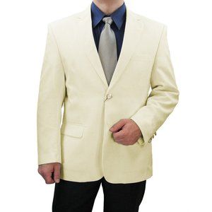 Men's 2 Button Blazer Jacket Sports Coat-Ivory